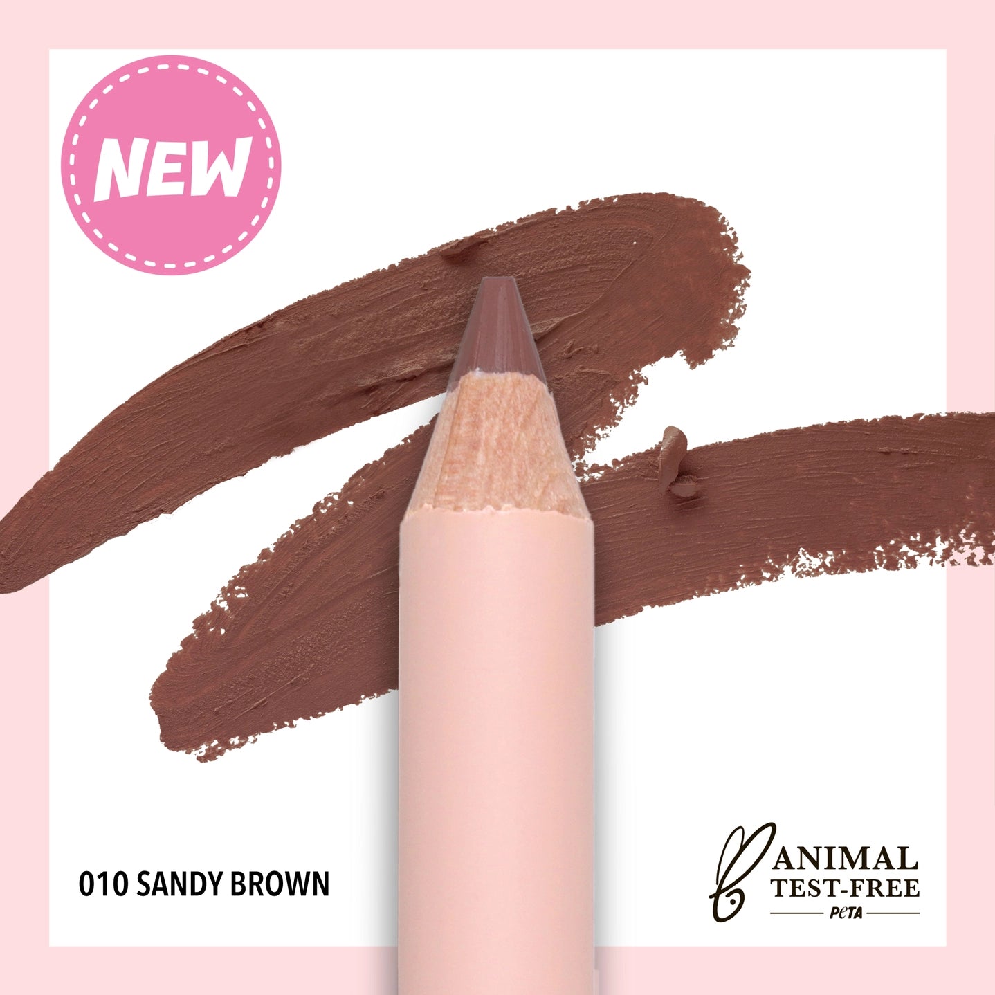 Crayon à lèvres MOIRA Signature teinte 10 Sandy Brown et sa trace de couleur - Ordiajade