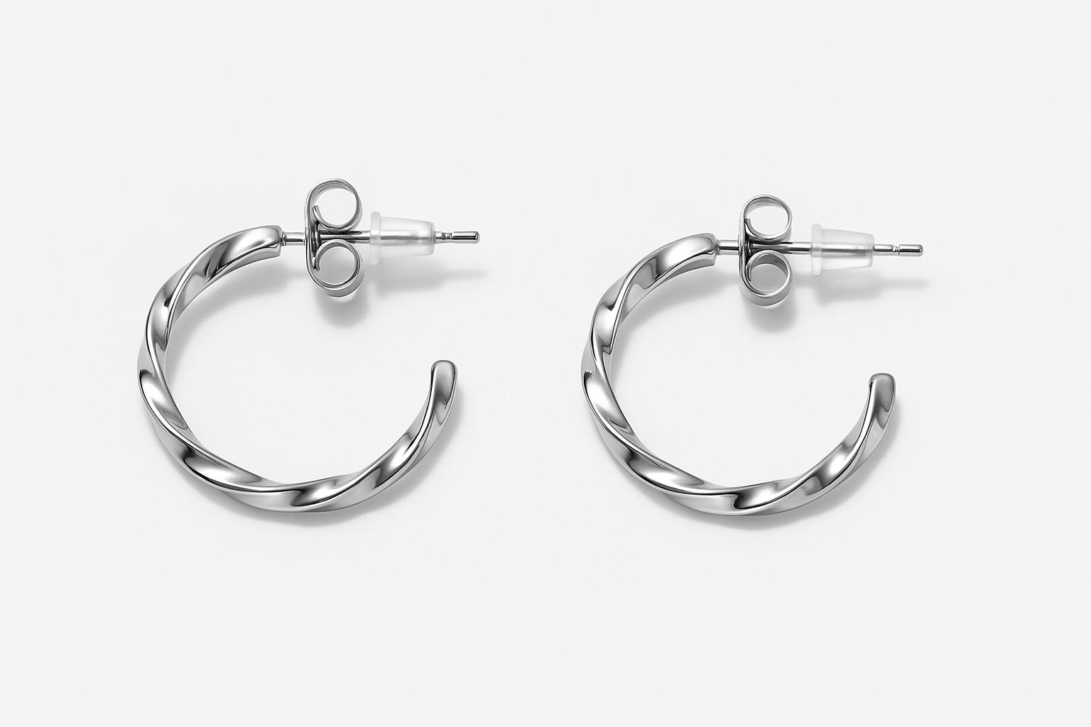 Boucle d’oreille  argent créole en acier inoxydable 316L résistant à l’eau