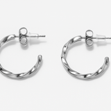 Boucle d’oreille  argent créole en acier inoxydable 316L résistant à l’eau