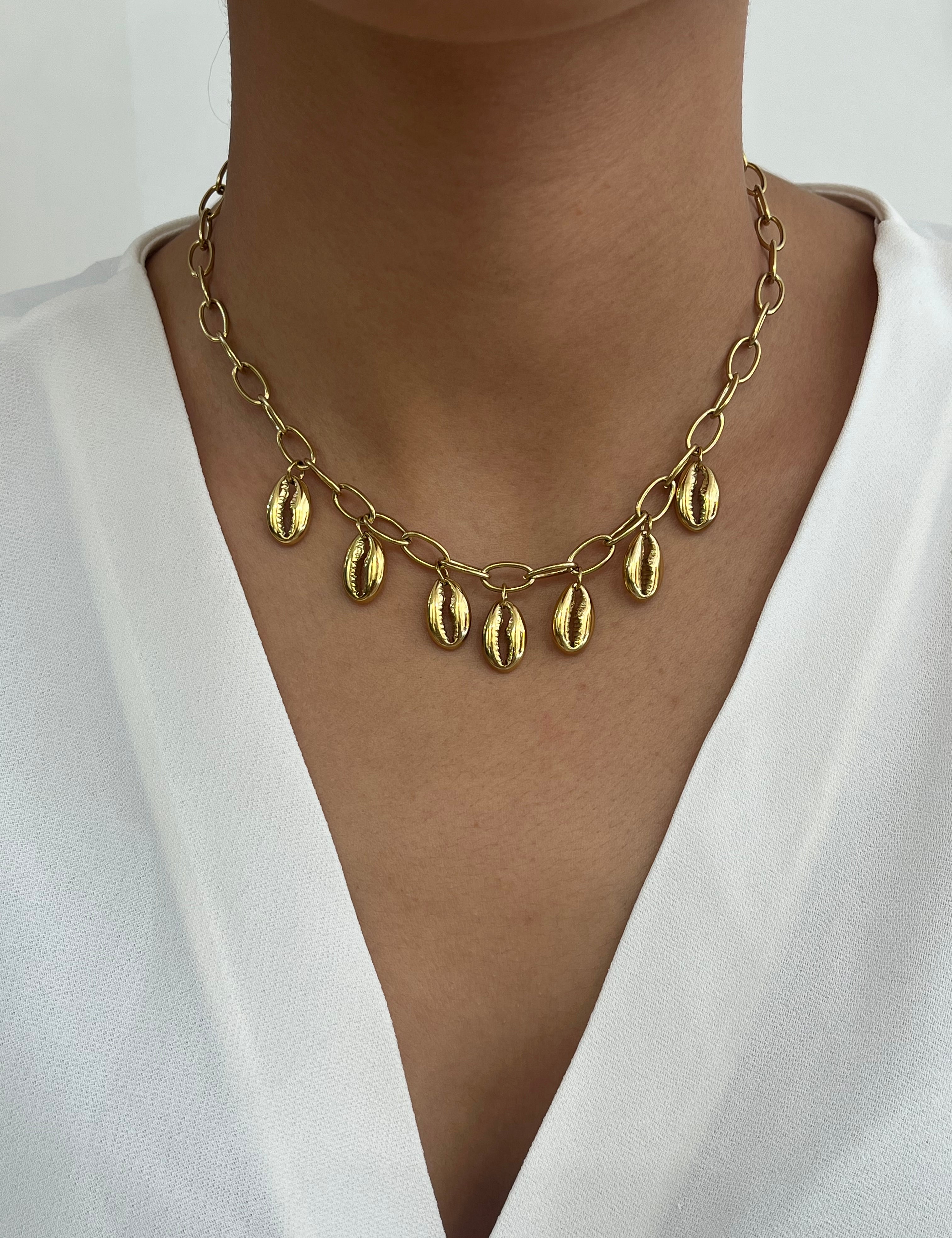 Collier Moka doré en acier inoxydable 316L Ordiajade, résistant à l’eau et hypoallergénique