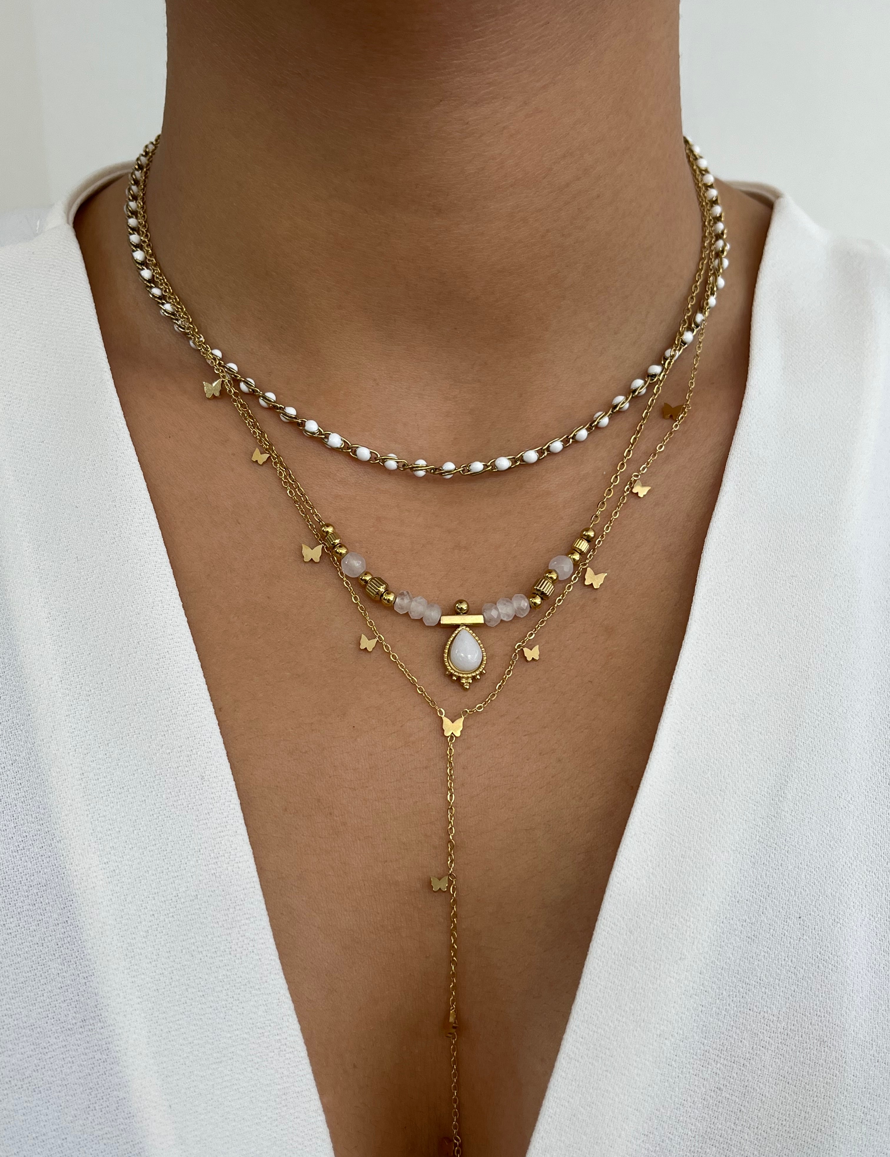 Collier Sunshine doré en acier inoxydable 316L Ordiajade, résistant à l’eau et hypoallergénique