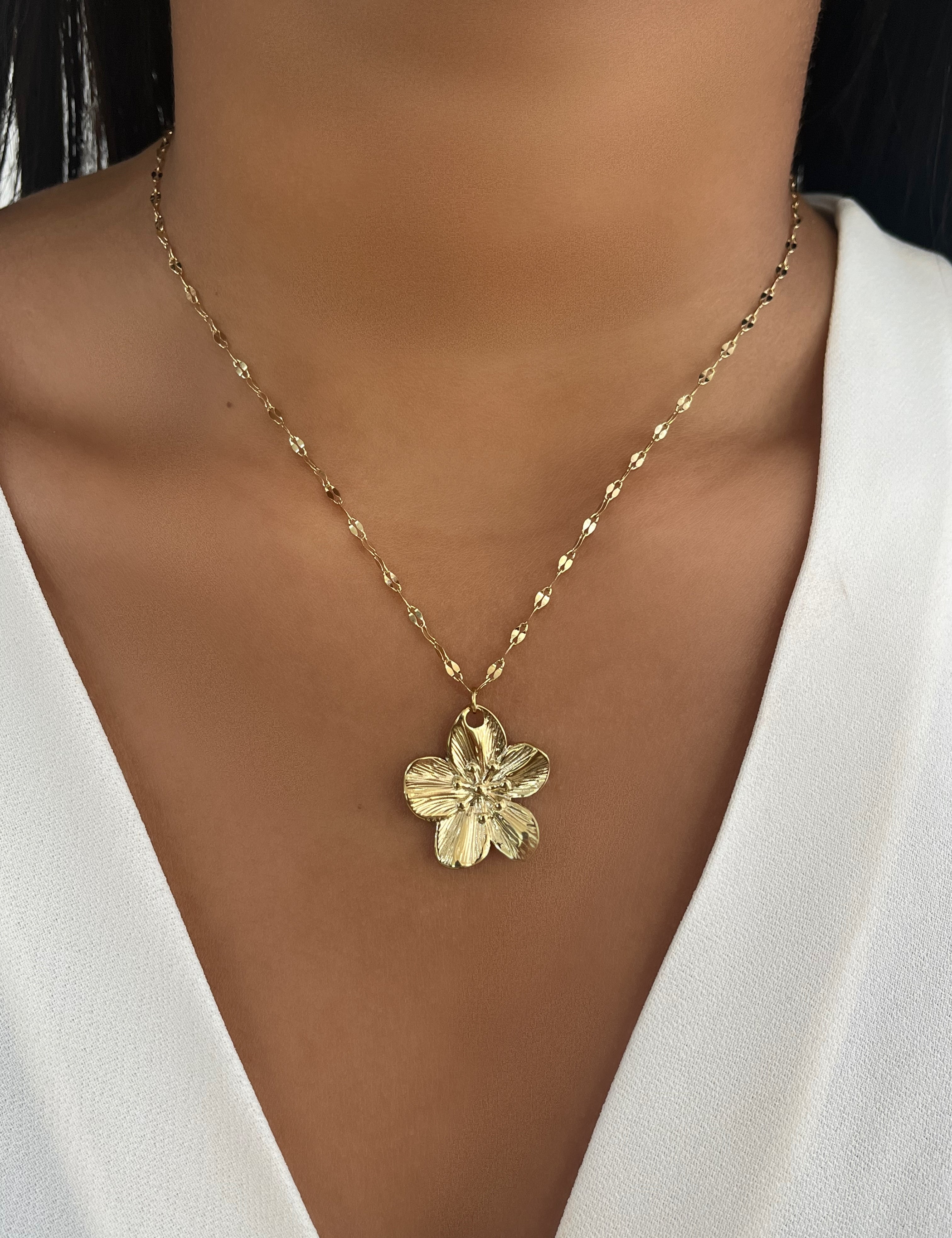 Collier Thea doré en acier inoxydable 316L Ordiajade, résistant à l’eau et hypoallergénique