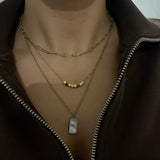 Collier Triple chaîne Chocolat