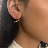 Boucle d’oreille Dog , chien doré en acier inoxydable 316L résistant à l’eau