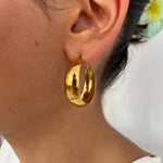 Boucle d’oreille Baby  Edwina doré en acier inoxydable 316L Ordiajade, résistant à l’eau et hypoallergénique