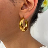 Boucle d’oreille Baby  Edwina doré en acier inoxydable 316L Ordiajade, résistant à l’eau et hypoallergénique