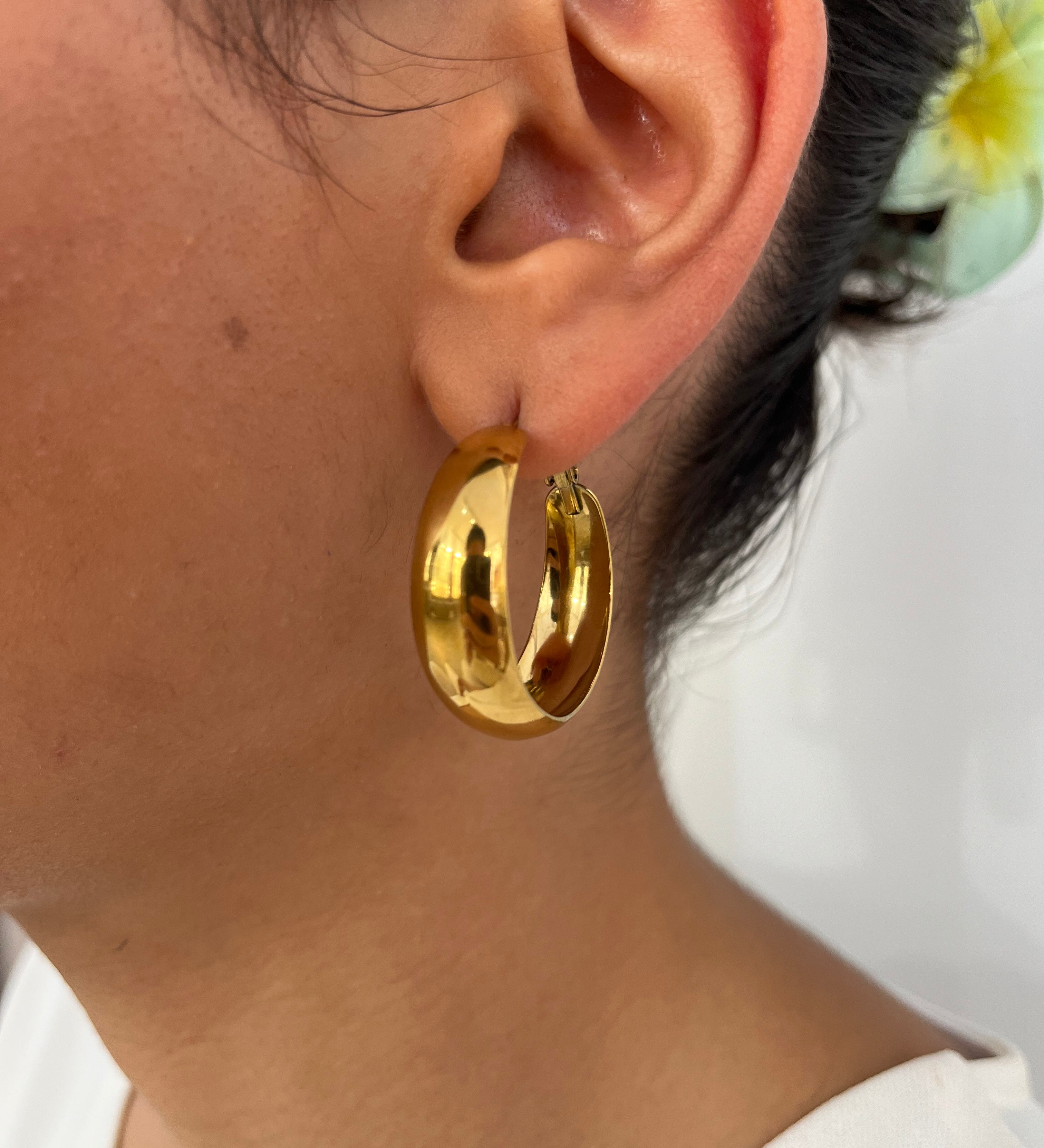 Boucle d’oreille Baby  Edwina doré en acier inoxydable 316L Ordiajade, résistant à l’eau et hypoallergénique