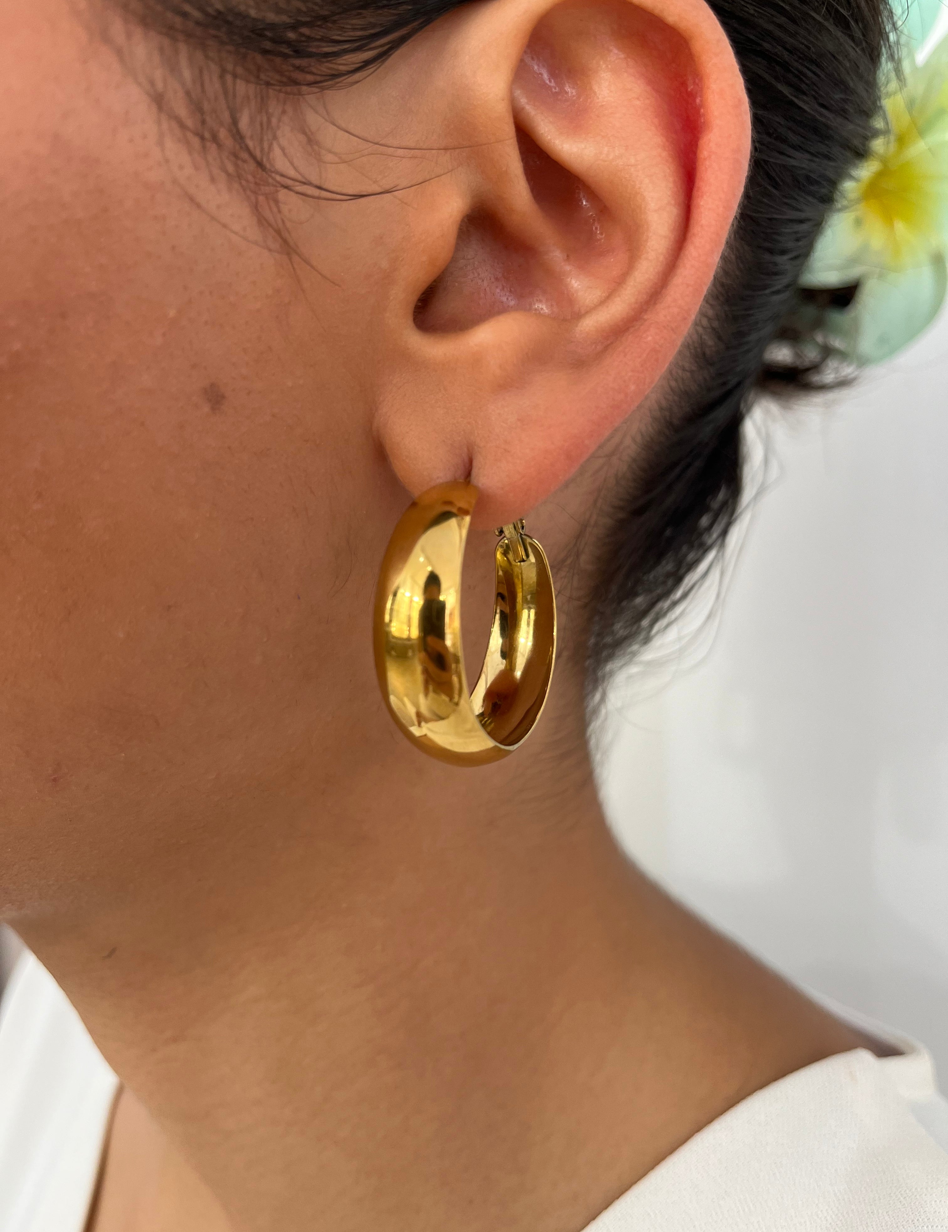 Boucle d’oreille Baby  Edwina doré en acier inoxydable 316L Ordiajade, résistant à l’eau et hypoallergénique