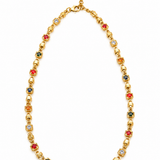 Collier Montmartre doré à pierres multicolores en acier inoxydable - Ordiajade