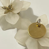Boucles D’oreilles Flowers Blanche