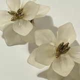 Boucles D’oreilles Flowers Blanche