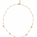 Collier Heart doré en acier inoxydable avec petits cœurs Ordiajade fond blanc