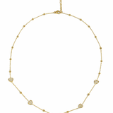 Collier Heart doré en acier inoxydable avec petits cœurs Ordiajade fond blanc