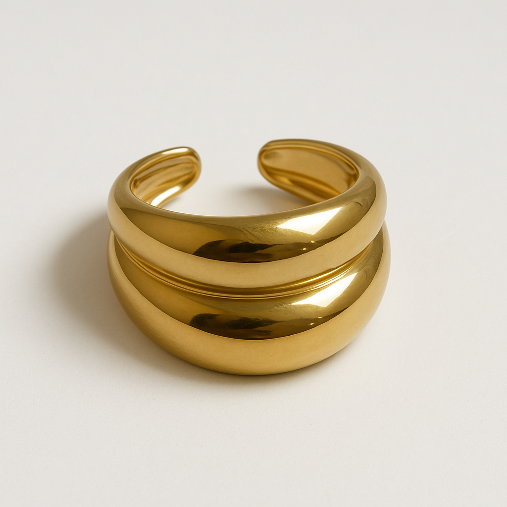 Bague Espoir doré en acier inoxydable 316L Ordiajade, résistant à l’eau et hypoallergénique