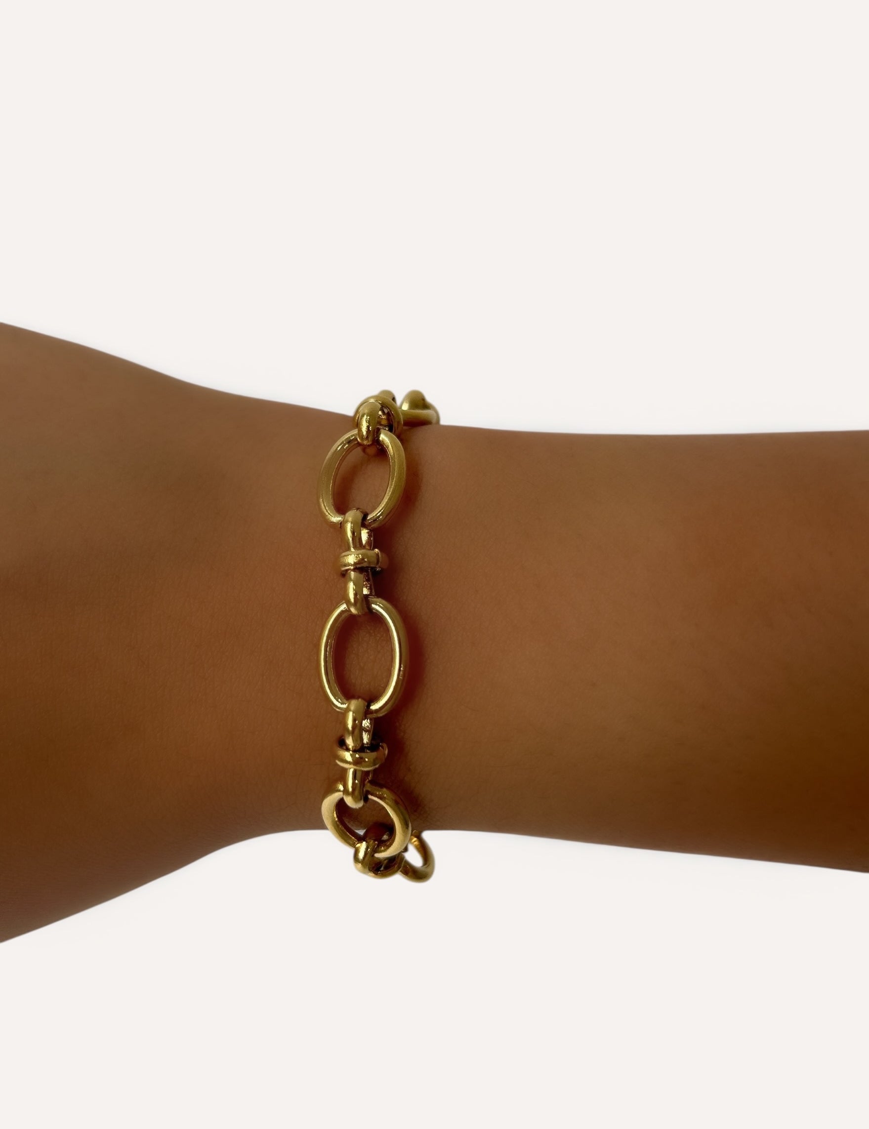 Bracelet Timless doré en acier inoxydable 316L Ordiajade, résistant à l’eau et hypoallergénique