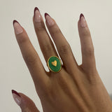 Bague cœur green