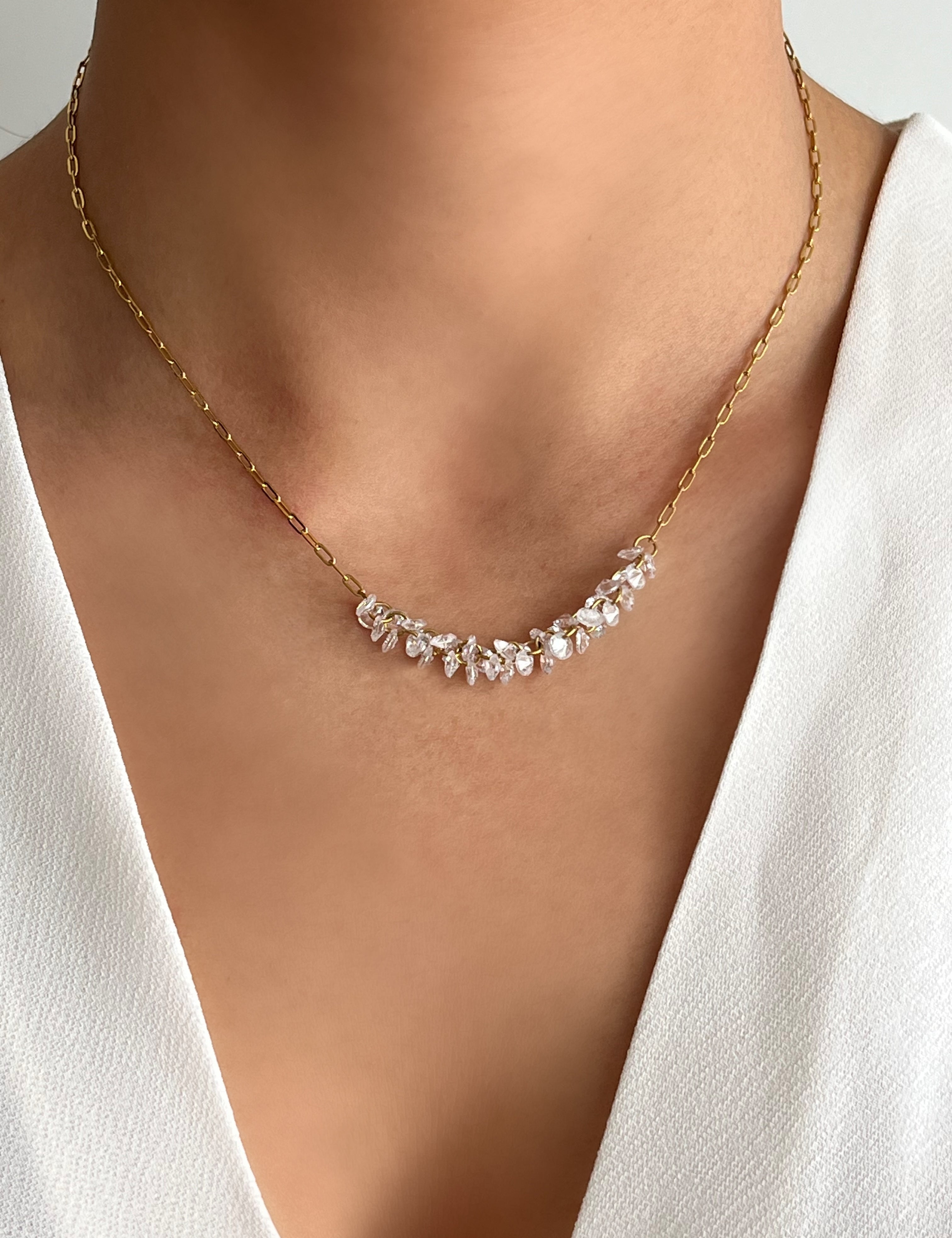 Collier Aeena doré en acier inoxydable 316L Ordiajade, résistant à l’eau et hypoallergénique