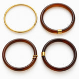 Set de 4 joncs Passy : un jonc doré et trois joncs effet écaille à détails dorés - Ordiajade