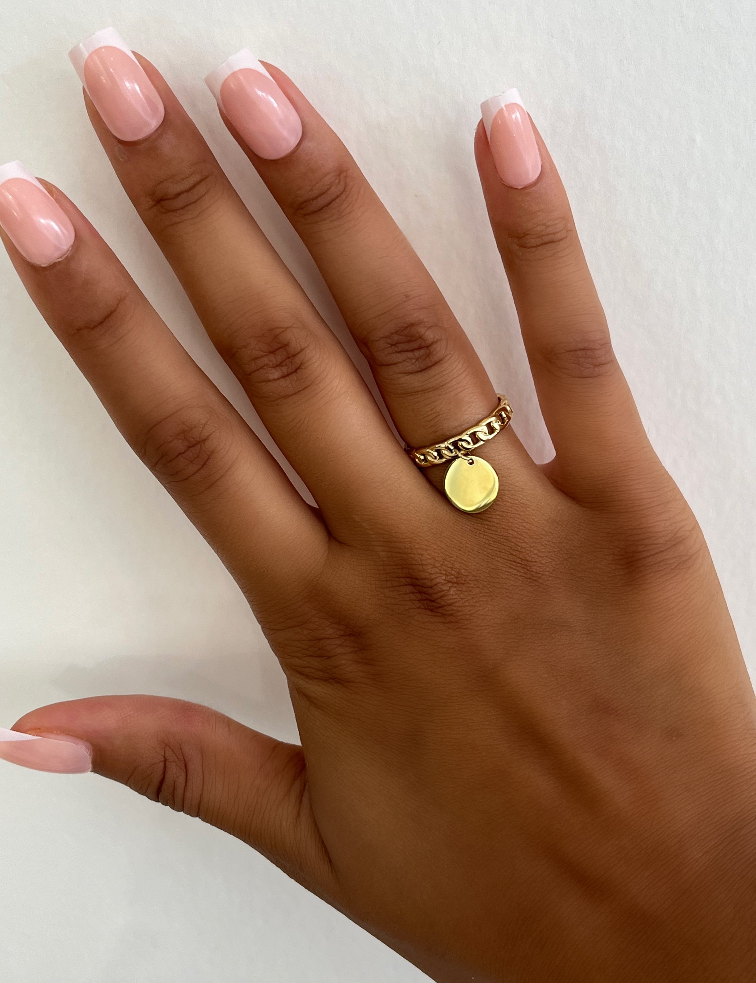 Bague Sablon  doré en acier inoxydable 316L résistant à l’eau