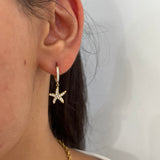 Mono boucle Starfish doré en acier inoxydable 316L Ordiajade, résistant à l’eau et hypoallergénique