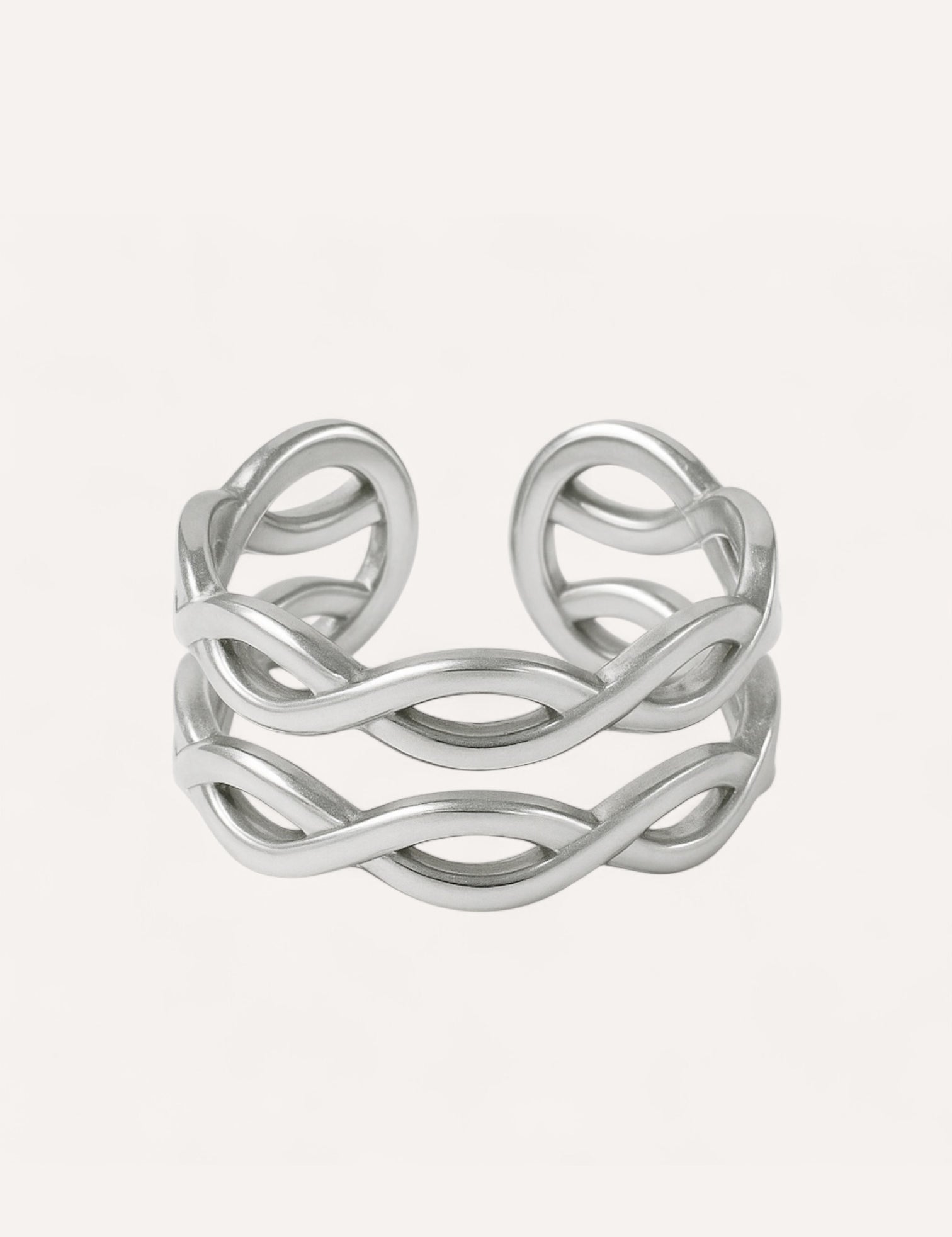 Bague Maissa argent en acier inoxydable 316L Ordiajade, résistant à l’eau et hypoallergénique