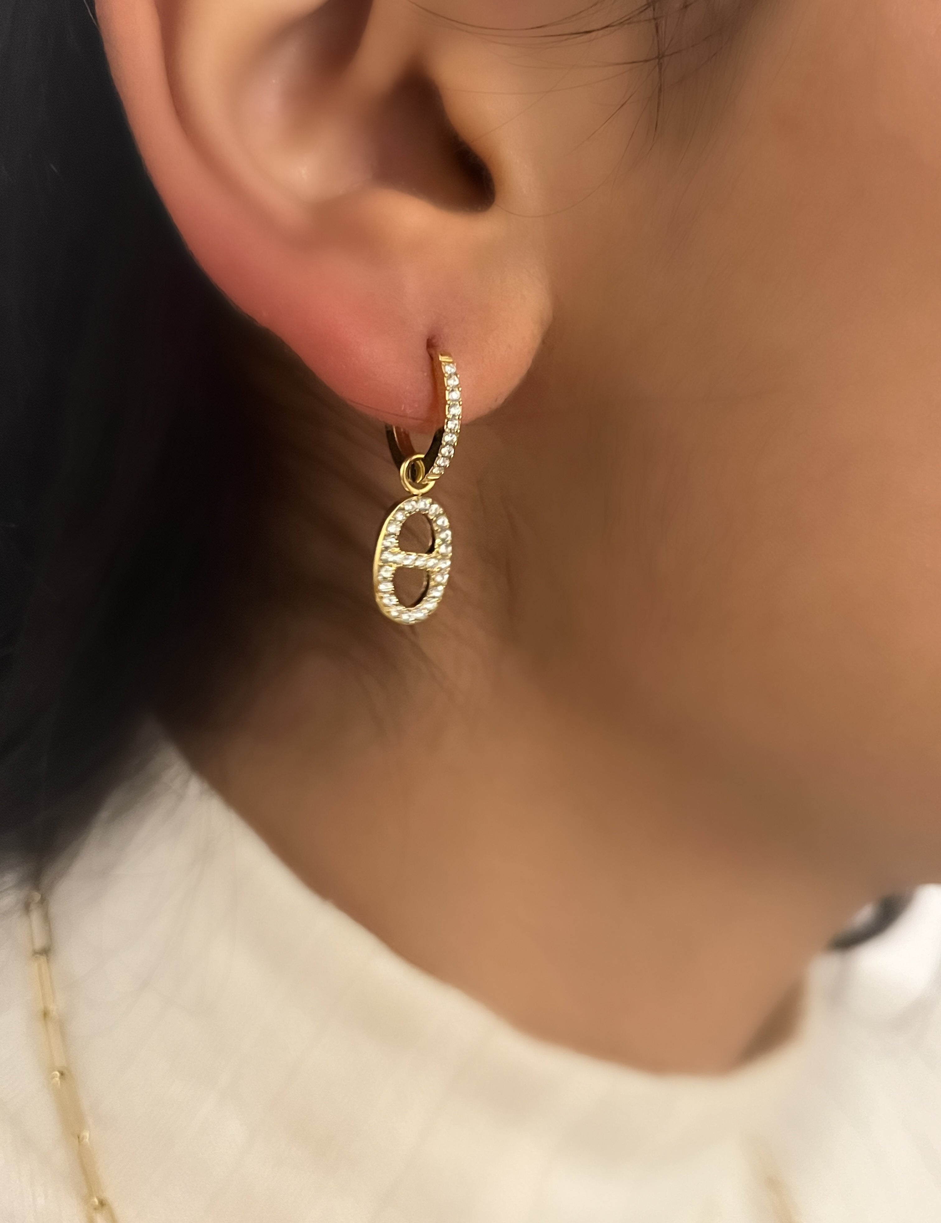 Boucle d’oreille Milan doré en acier inoxydable 316L résistant à l’eau