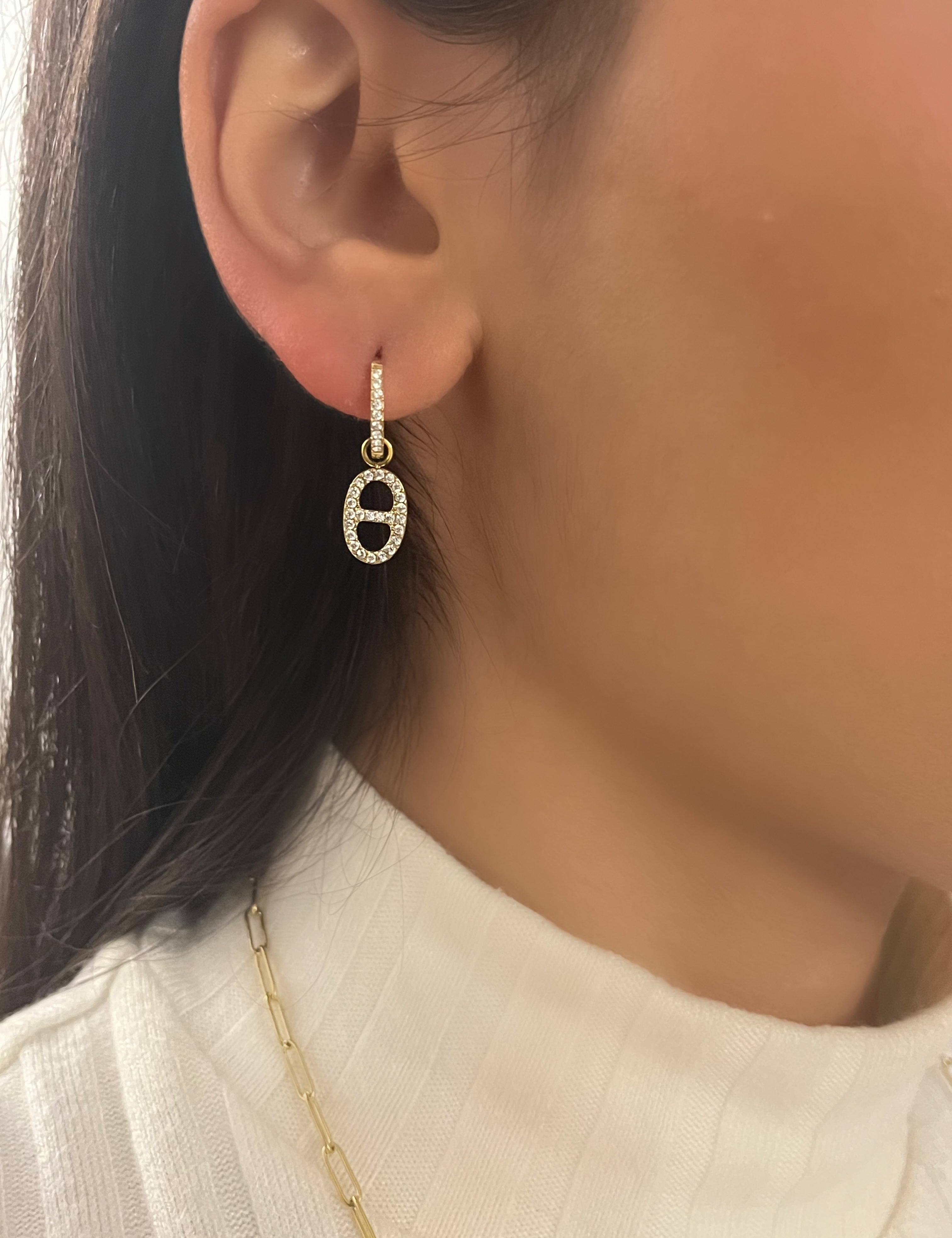 Boucle d’oreille Milan doré en acier inoxydable 316L résistant à l’eau