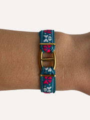 Bracelet Séduction  tissu et doré en acier inoxydable 316L résistant à l’eau