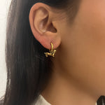 Boucle d’oreille Dog  chien doré en acier inoxydable 316L résistant à l’eau