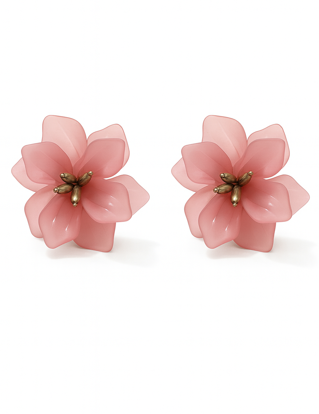 Boucle d’oreille Flowers Rose et doré en acier inoxydable 316L résistant à l’eau