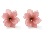 Boucle d’oreille Flowers Rose et doré en acier inoxydable 316L résistant à l’eau