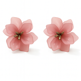 Boucle d’oreille Flowers Rose et doré en acier inoxydable 316L résistant à l’eau