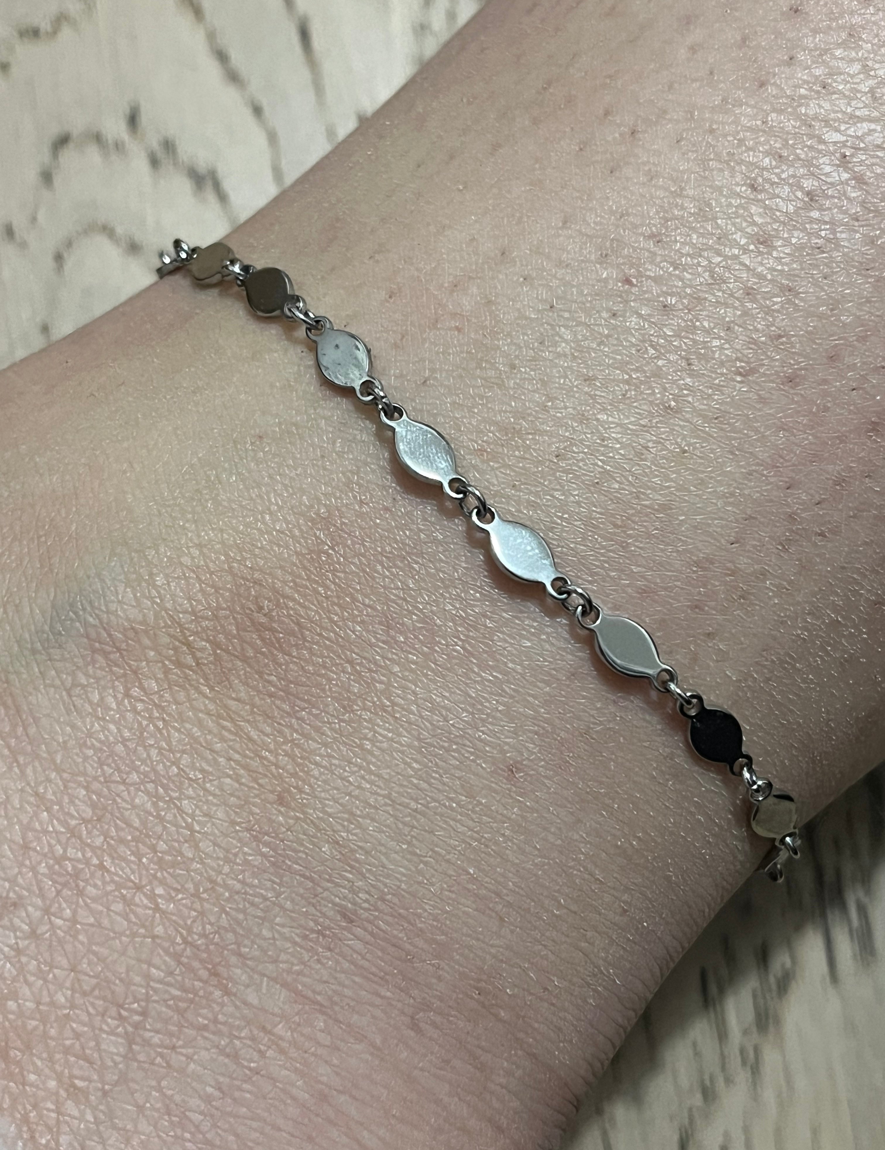 Chaine de cheville argent en acier inoxydable 316L résistant à l’eau