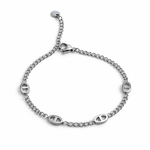 Bracelet Black On en acier inoxydable argenté Ordiajade fond blanc