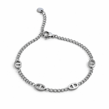 Bracelet Black On en acier inoxydable argenté Ordiajade fond blanc