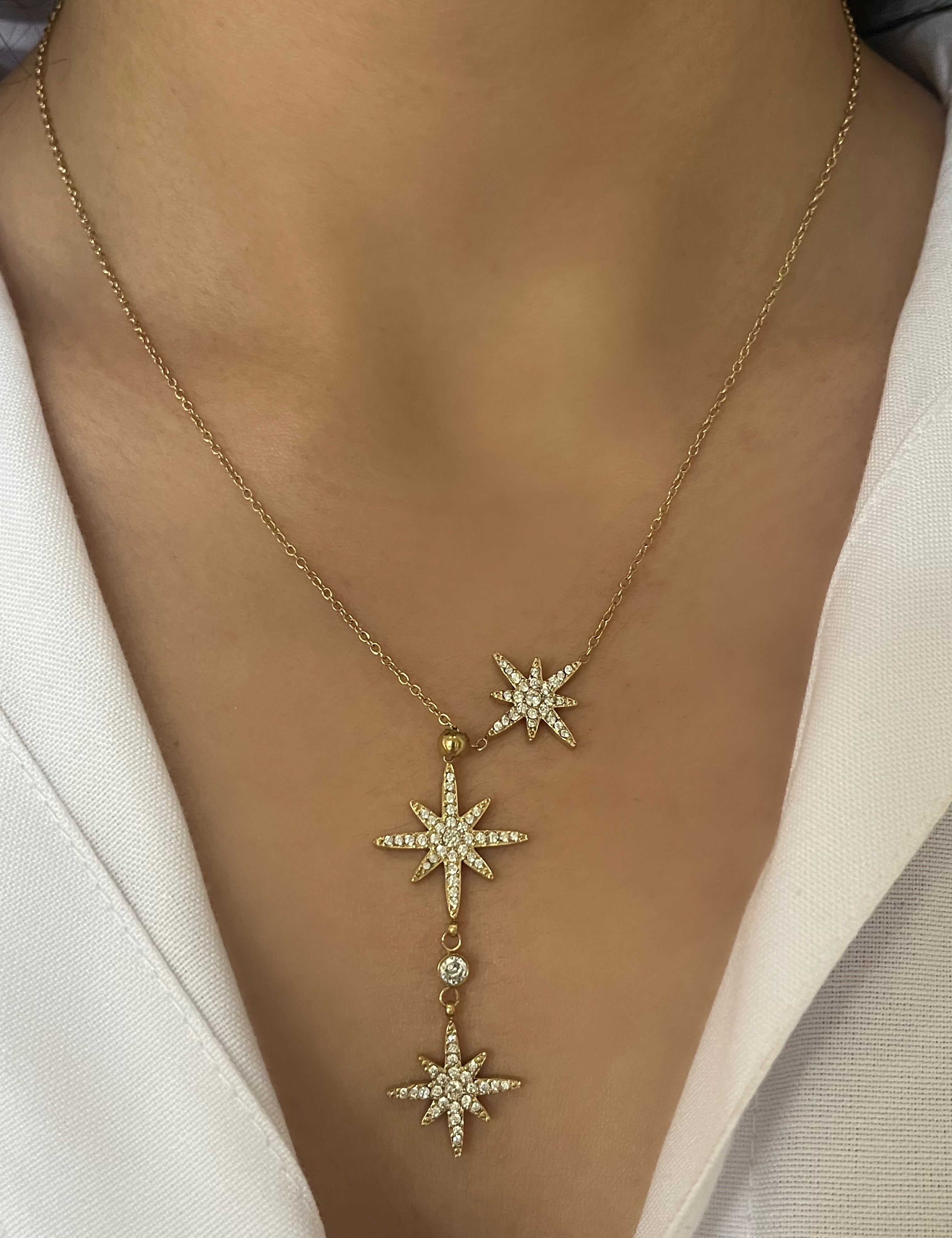 Collier Tempête Météores  doré en acier inoxydable 316L Ordiajade, résistant à l’eau et hypoallergénique