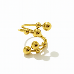 Bague Orage  doré en acier inoxydable 316L Ordiajade, résistant à l’eau et hypoallergénique