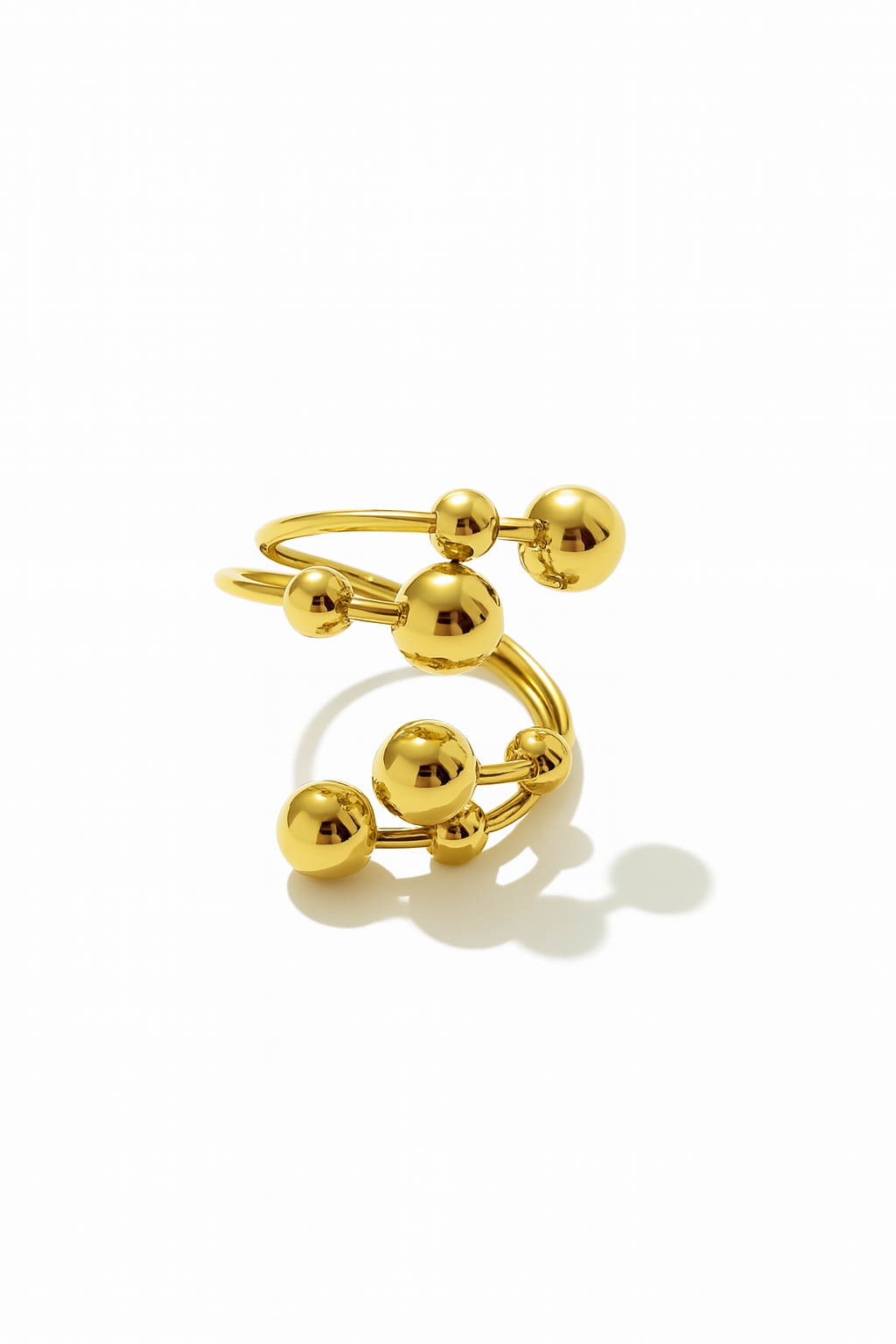 Bague Orage  doré en acier inoxydable 316L Ordiajade, résistant à l’eau et hypoallergénique