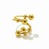 Bague Orage  doré en acier inoxydable 316L Ordiajade, résistant à l’eau et hypoallergénique