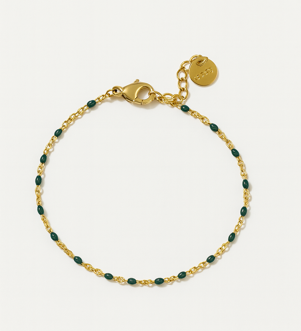Bracelet April Green doré en acier inoxydable 316L résistant à l’eau