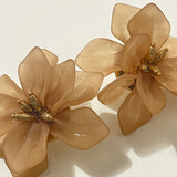 Boucles D’oreilles Flowers Beige