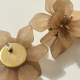 Boucles D’oreilles Flowers Beige