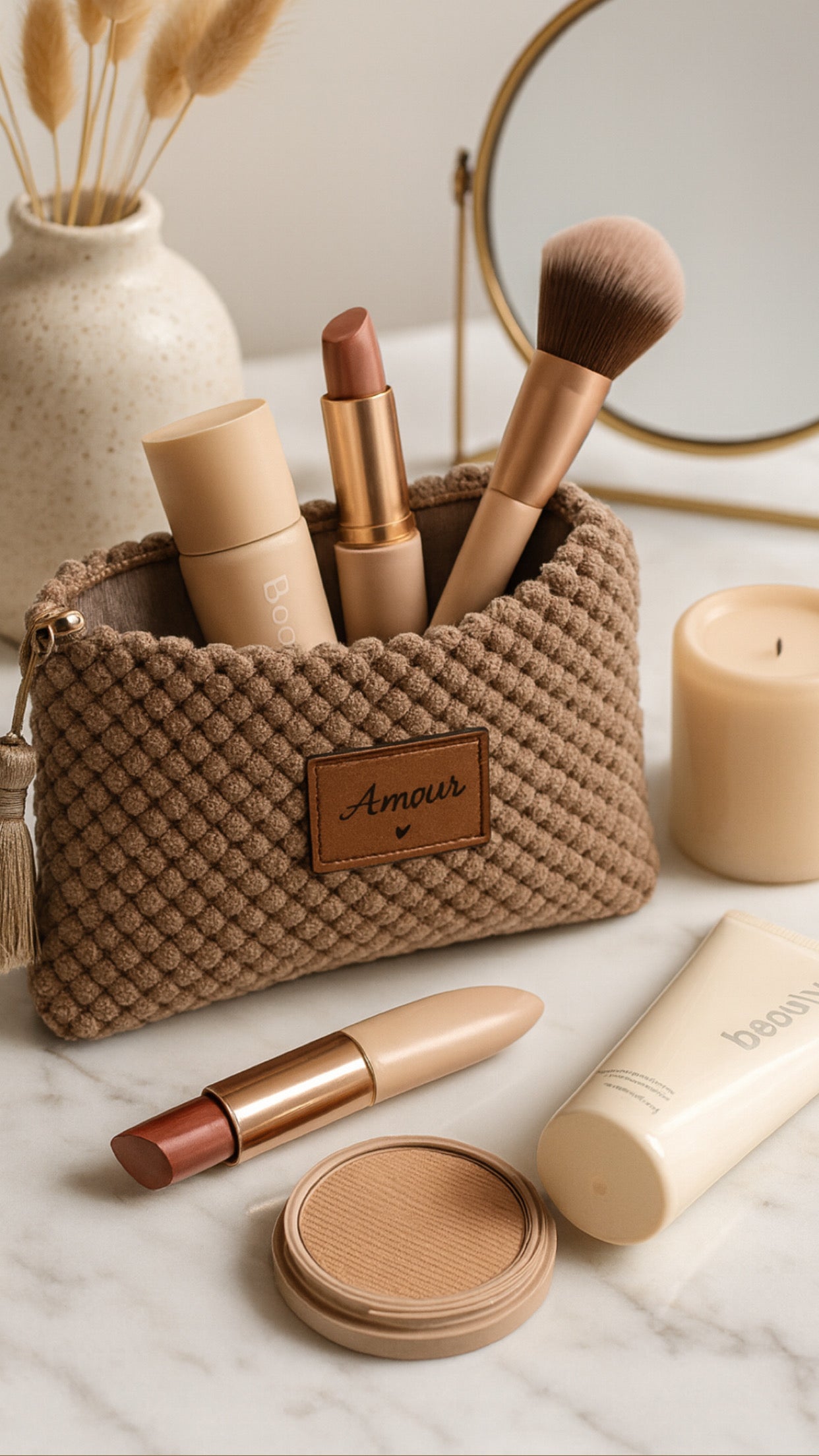 Pochette coconing   taupe 