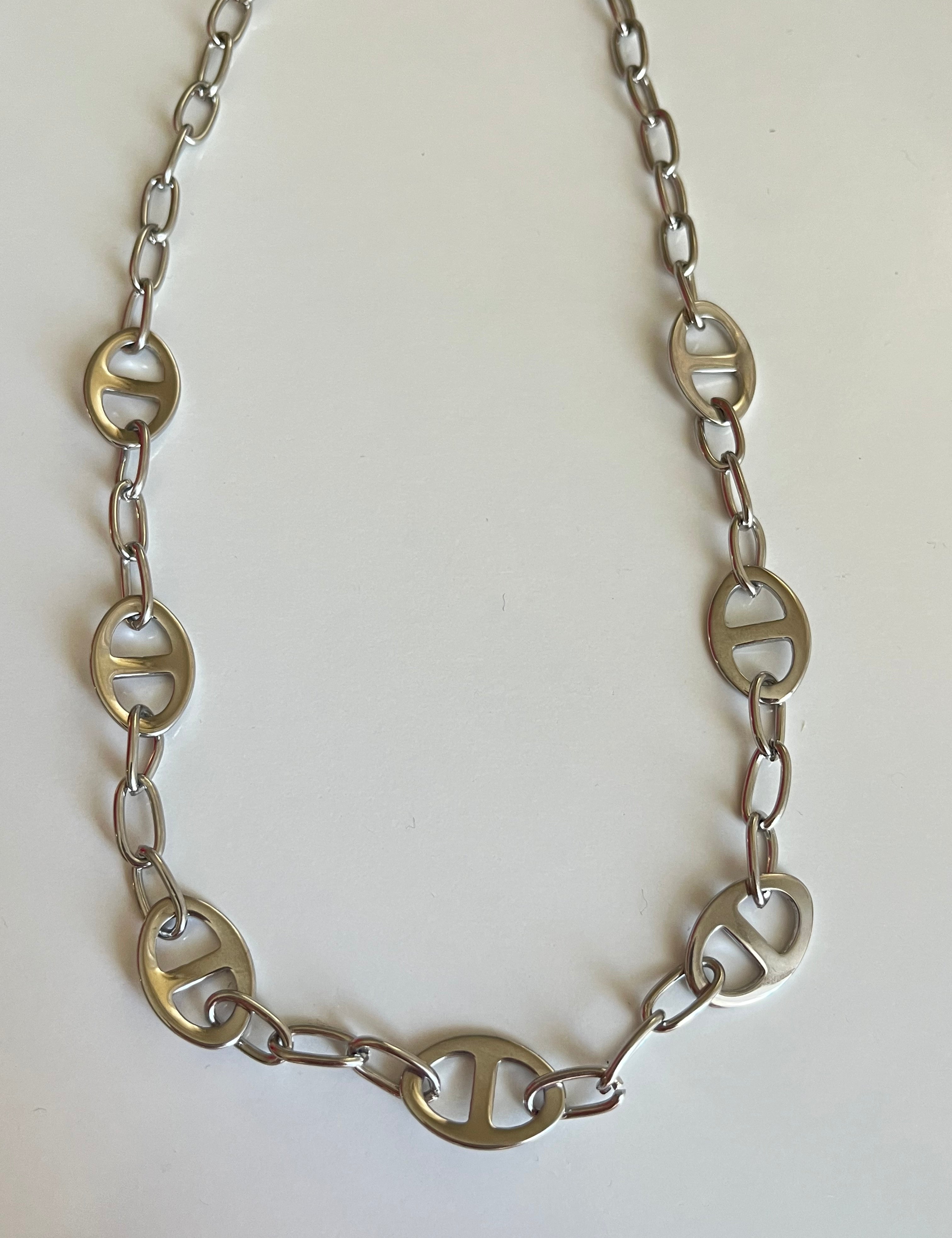 Collier Just argenté en acier inoxydable 316L Ordiajade, résistant à l’eau et hypoallergénique