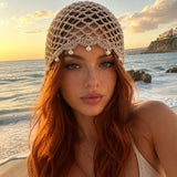 Crochet Skull cap TAUPE