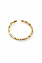 Bague Zuli dorée en acier inoxydable ajustable design texturé Ordiajade