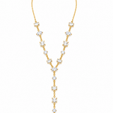 Collier Montaigne doré à pierres scintillantes et pendentif goutte en acier inoxydable - Ordiajade