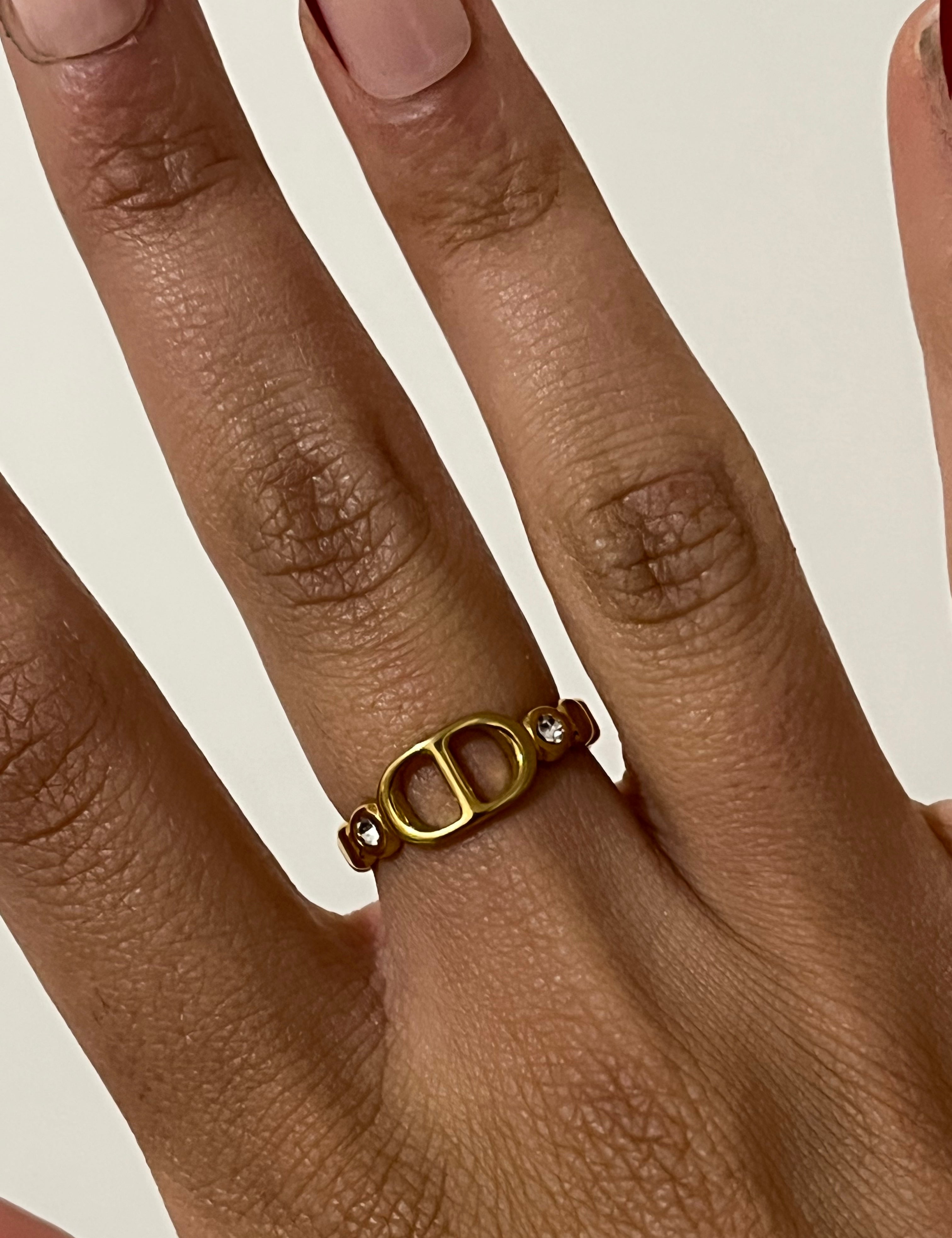 Bague Game doré en acier inoxydable 316L Ordiajade, résistant à l’eau et hypoallergénique