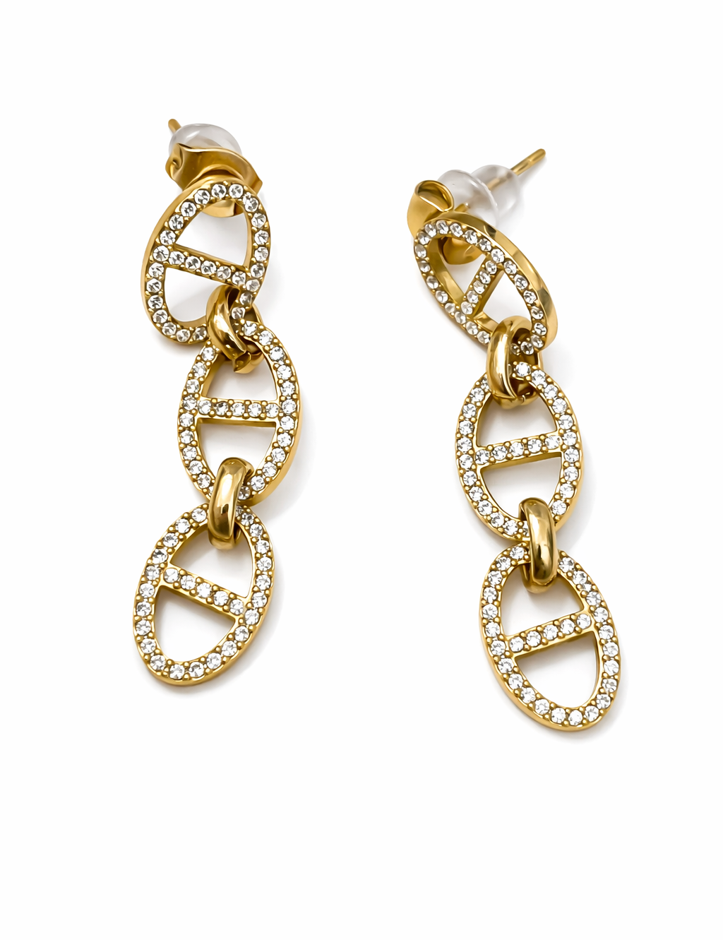 Boucles Eloise en acier inoxydable doré pendantes élégantes Ordiajade