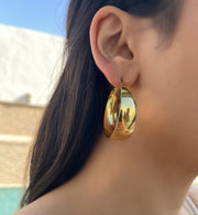 Boucle d’oreille Edwina grande  doré en acier inoxydable 316L Ordiajade, résistant à l’eau et hypoallergénique
